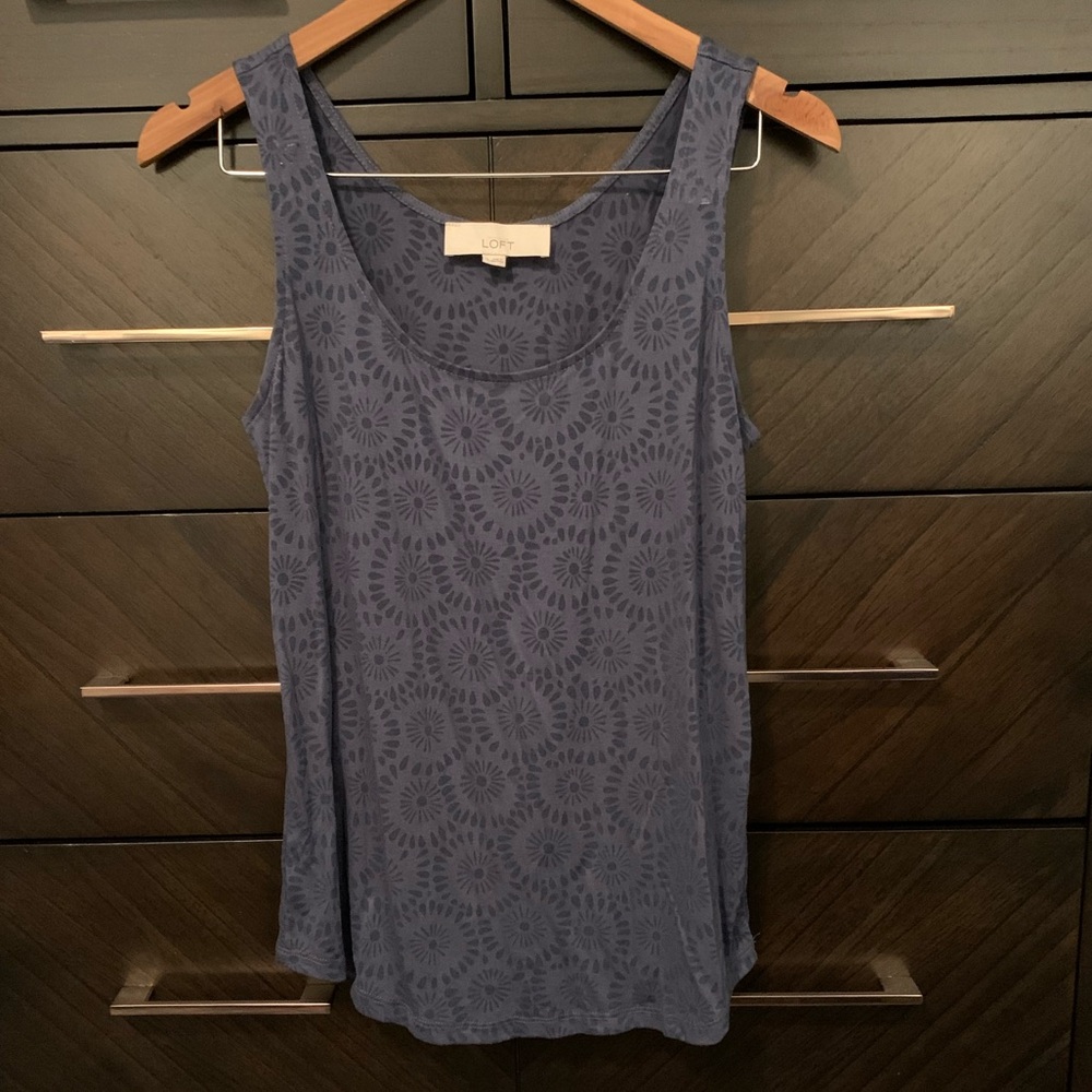 LOFT Floral Pattern Burnout Tank, Size S, NWOT